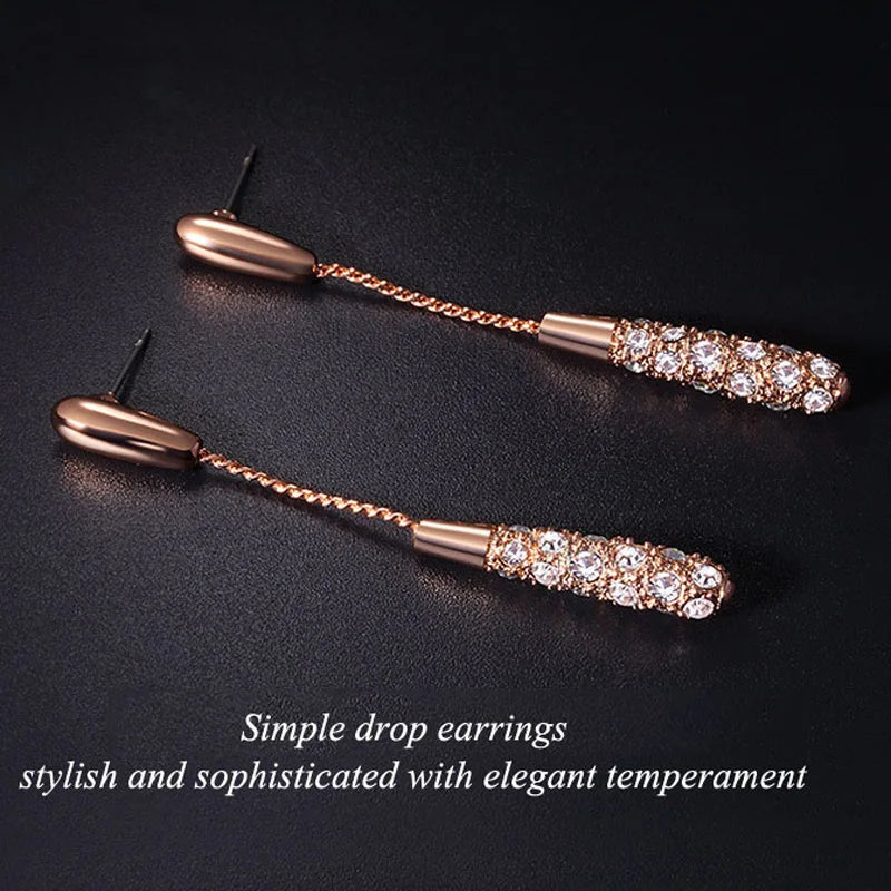 Abena Long Drop-Shaped Earrings