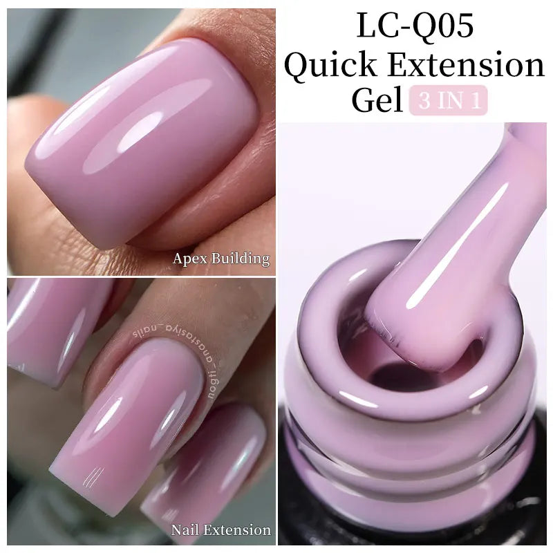 LILYCUTE 7ML Quick Extension Nail Gel Vernis Semi Permanent Acrylic Crystal White Clear Nude Gel Nail Polish UV Construction Gel