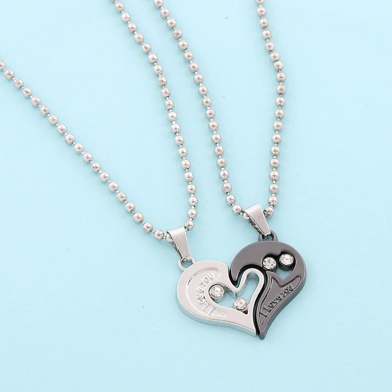 Chidinma Couple Pendant Necklace Electro cardiogram, Magnetic Heart