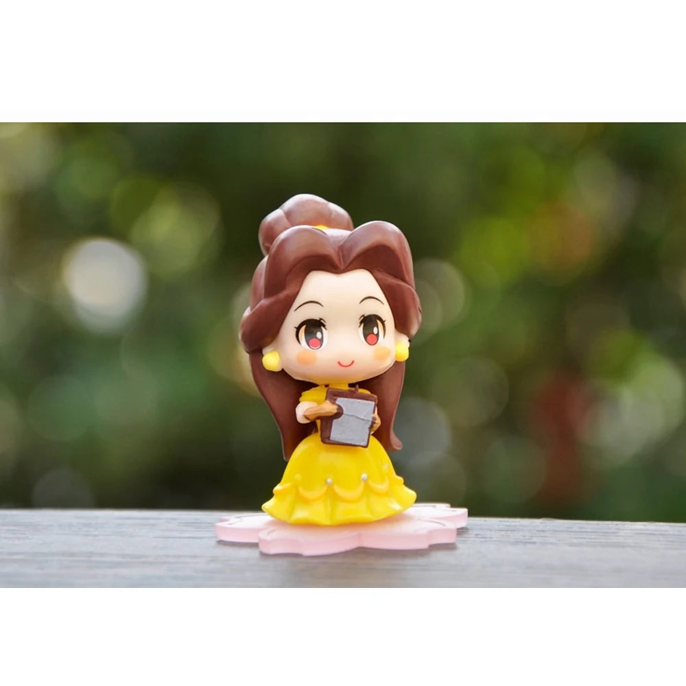 9 Pcs/Set Kawaii Q Princess 6cm Rapunzel Snow White Jasmine Mulan Ariel PVC Figurine Cake Ornaments Toys Kid Gift