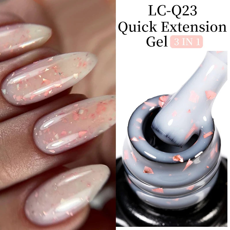 LILYCUTE 7ML Quick Extension Nail Gel Vernis Semi Permanent Acrylic Crystal White Clear Nude Gel Nail Polish UV Construction Gel