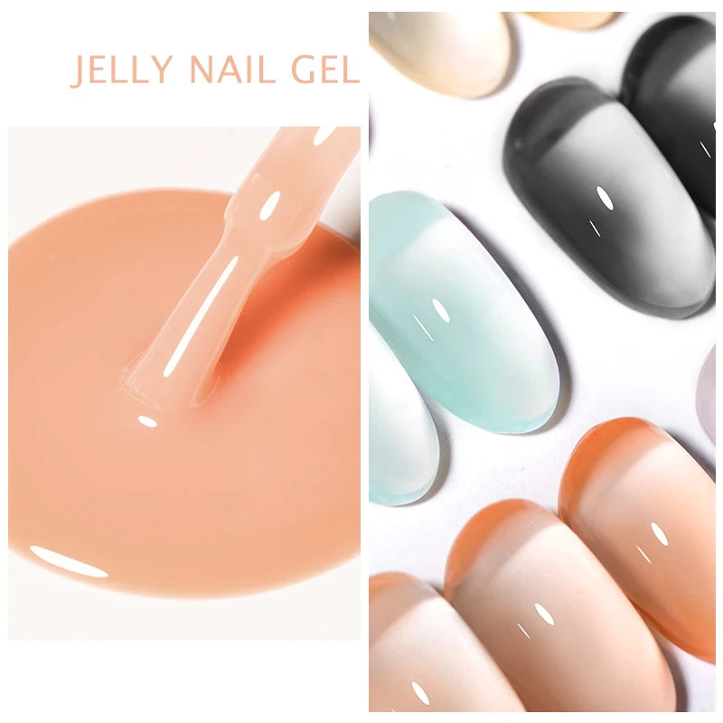 Mtssii 7ml Jelly Nude Gel Polish Translucent Pink Milky White Nail Gel Manicure UV LED Semi Permanent Soak Off Nail Polish