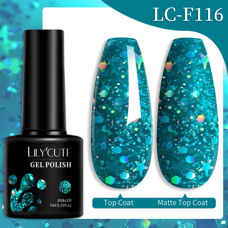 LILYCUTE 7ML Colorful Gel Nail Polish 129 Colors Long Lasting For Manicure Semi Permanent Base Top Coat Nail Art UV Gel Varnish