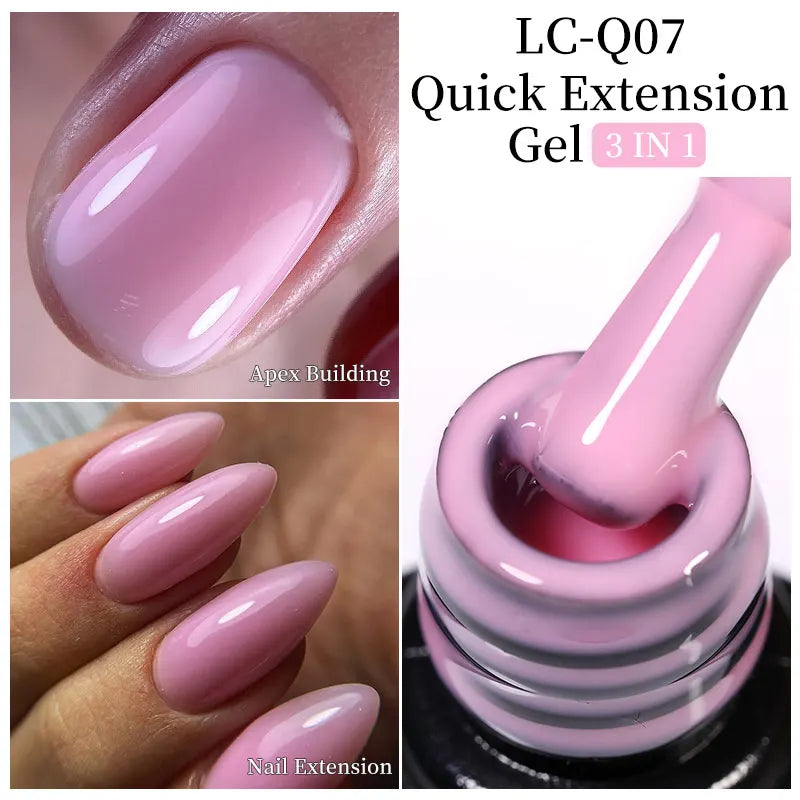 LILYCUTE 7ML Quick Extension Nail Gel Vernis Semi Permanent Acrylic Crystal White Clear Nude Gel Nail Polish UV Construction Gel