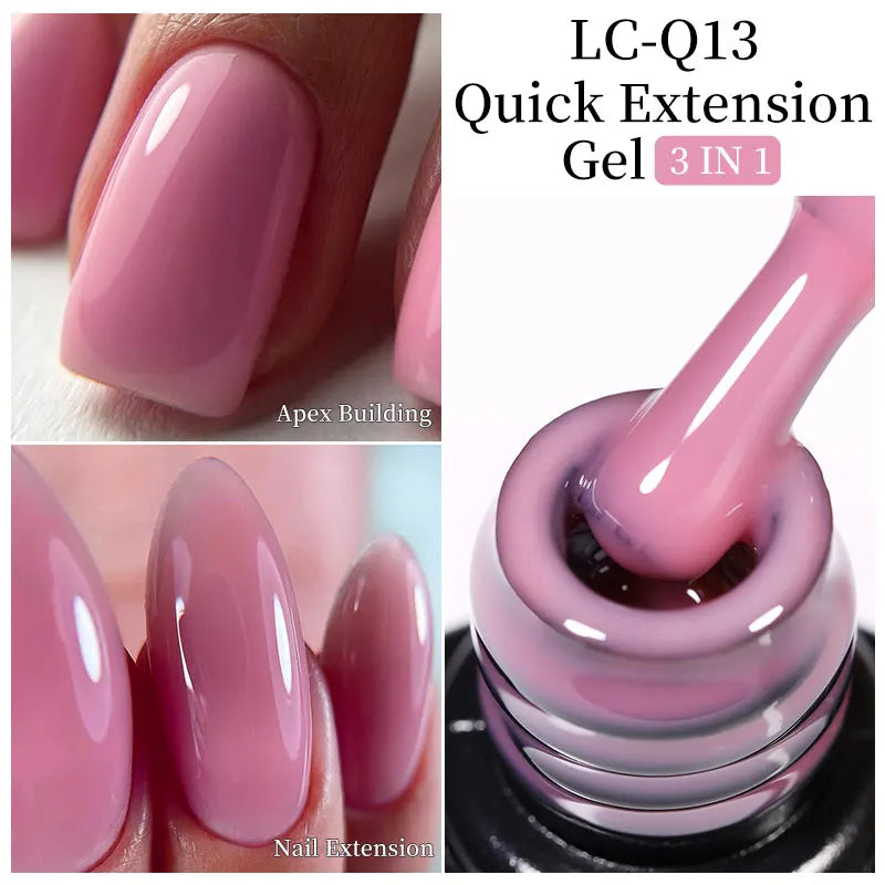 LILYCUTE 7ML Quick Extension Nail Gel Vernis Semi Permanent Acrylic Crystal White Clear Nude Gel Nail Polish UV Construction Gel