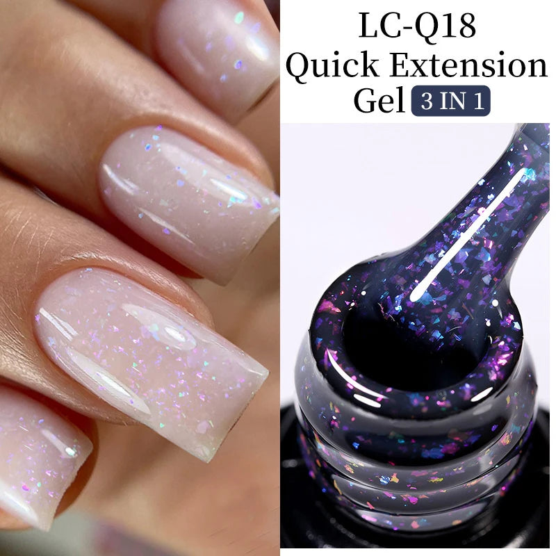 LILYCUTE 7ML Quick Extension Nail Gel Vernis Semi Permanent Acrylic Crystal White Clear Nude Gel Nail Polish UV Construction Gel