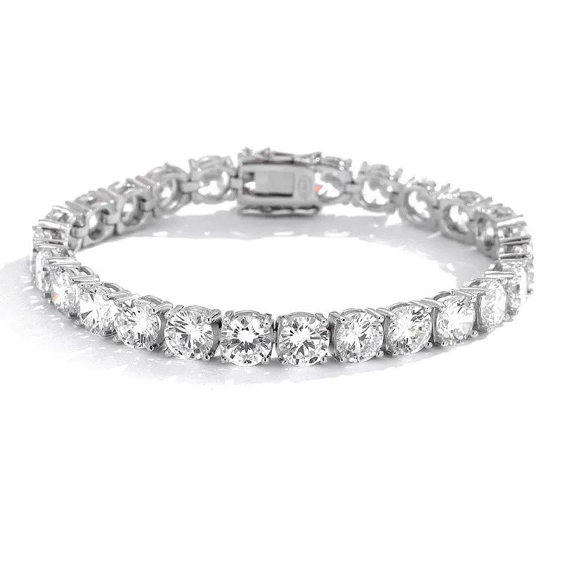 Pietra 2mm Moissanite Tennis Bracelet 925 Sterling Silver Plated White Gold Bracelet