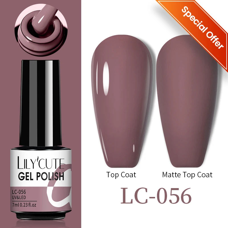 LILYCUTE Dark Brown Gel Nail Polish Autumn Winter Chocolate Wine Red Caramel Color Series For Manicure Nails Art Gel Varnish