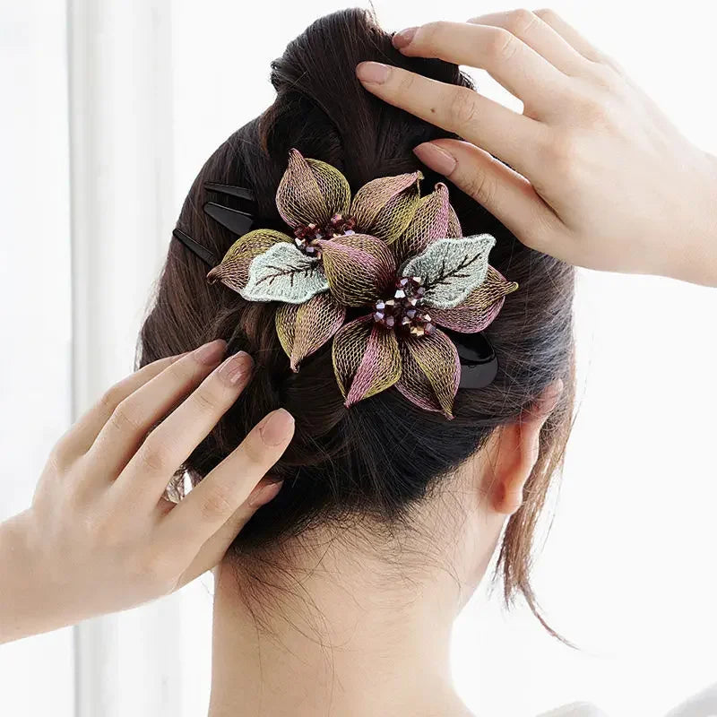 Ninetta Weaving Copper Wire Flower Hairpin