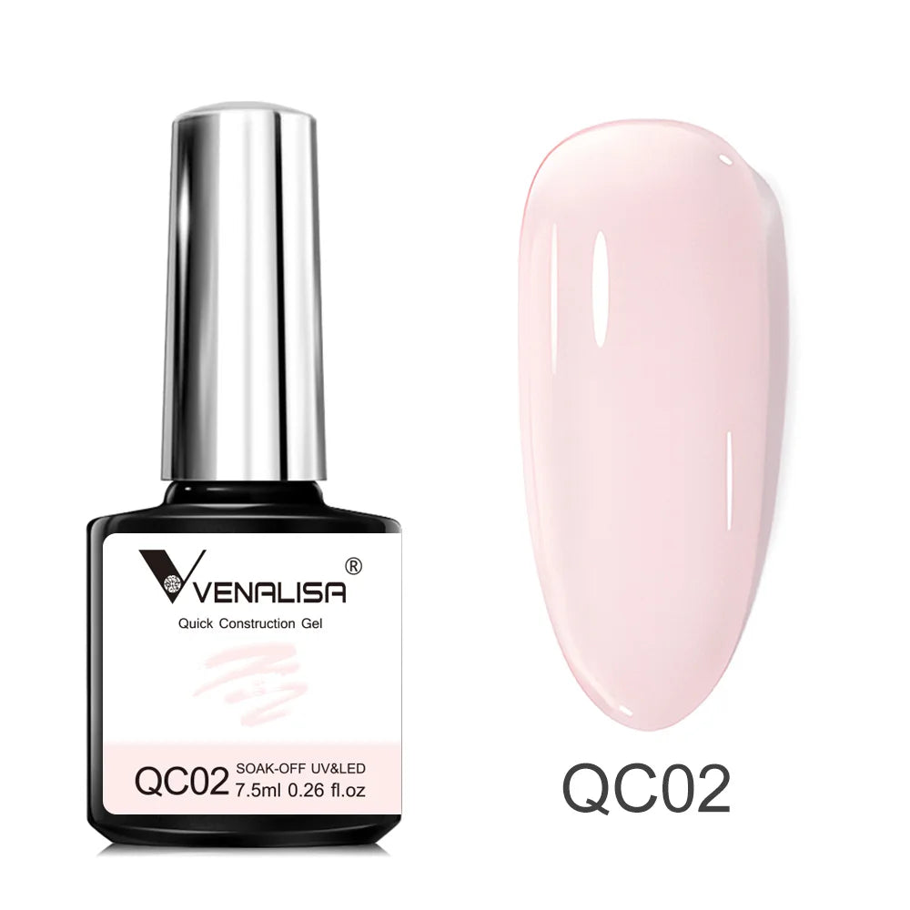 VENALISA 7.5ml Quick Construction Gel, Semi Transparent Jelly Nail Gel Polish, Strengthener Soak Off Gel