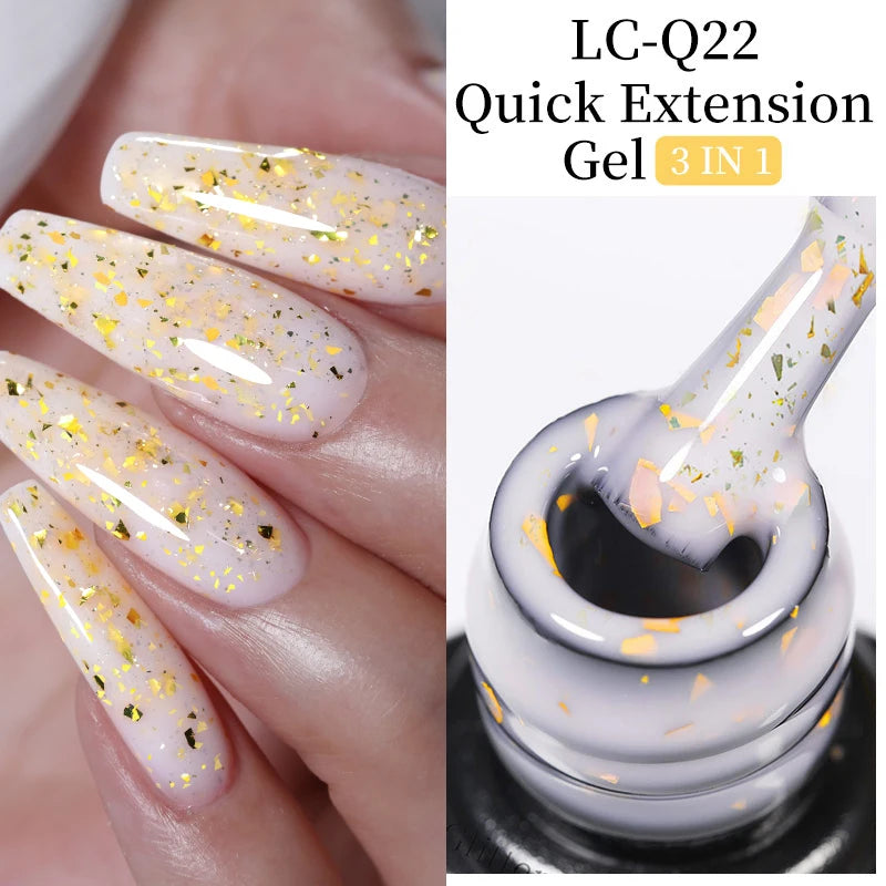 LILYCUTE 7ML Quick Extension Nail Gel Vernis Semi Permanent Acrylic Crystal White Clear Nude Gel Nail Polish UV Construction Gel