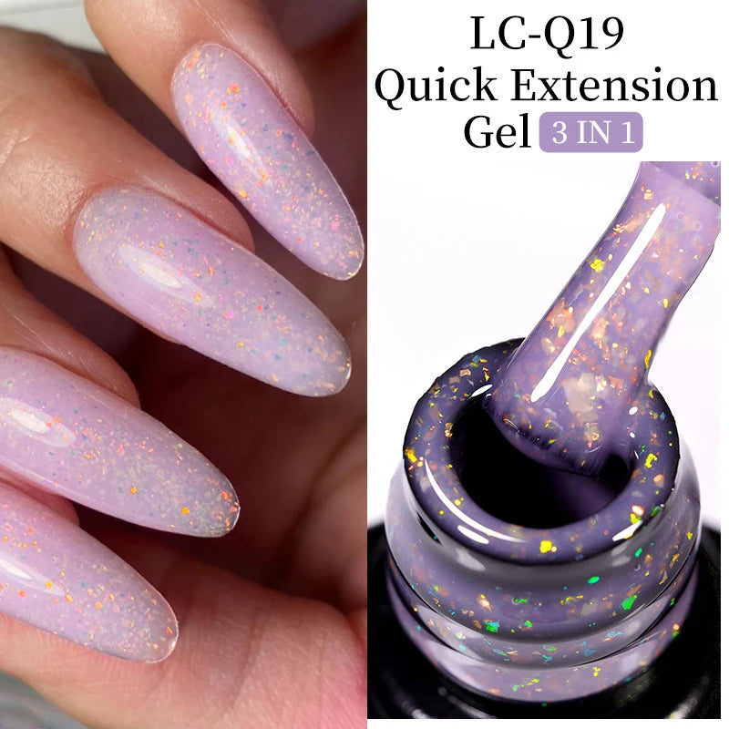 LILYCUTE 7ML Quick Extension Nail Gel Vernis Semi Permanent Acrylic Crystal White Clear Nude Gel Nail Polish UV Construction Gel