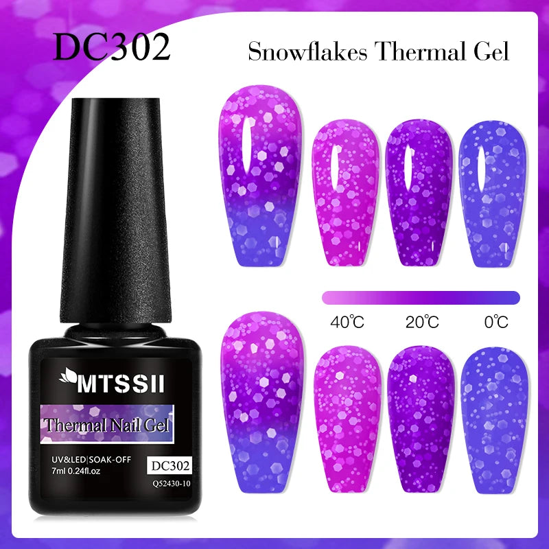 7ml Snowflake Gel Nail Polish UV LED Semi Permanent Milky White Pink Glitter Snow Sequins Gel Nails Art Design Varnish Manicure