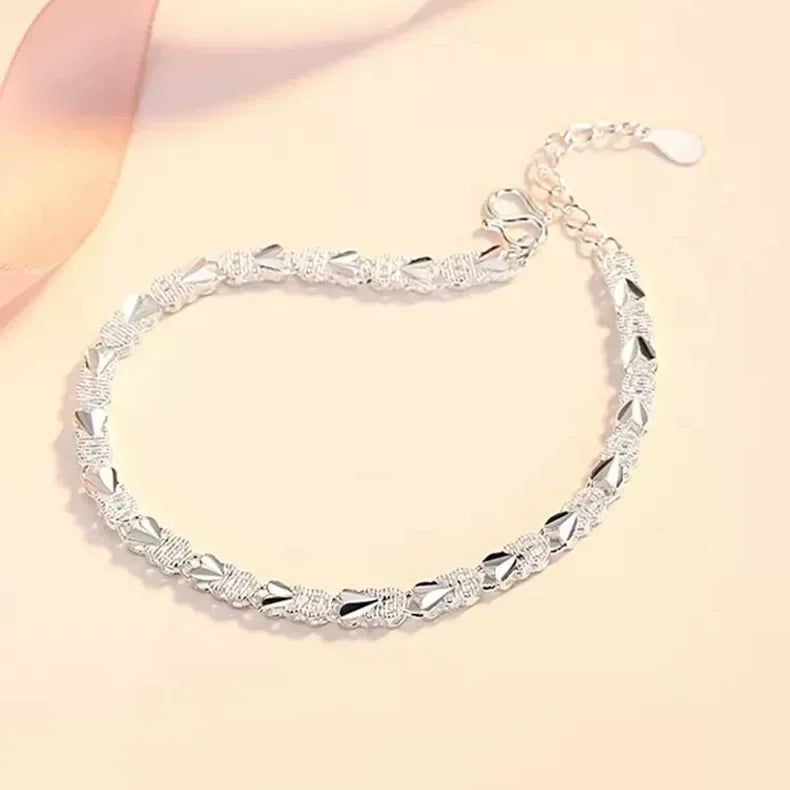 Lmela 925 Sterling Silver Bracelets Adjustable Chain Bracelet