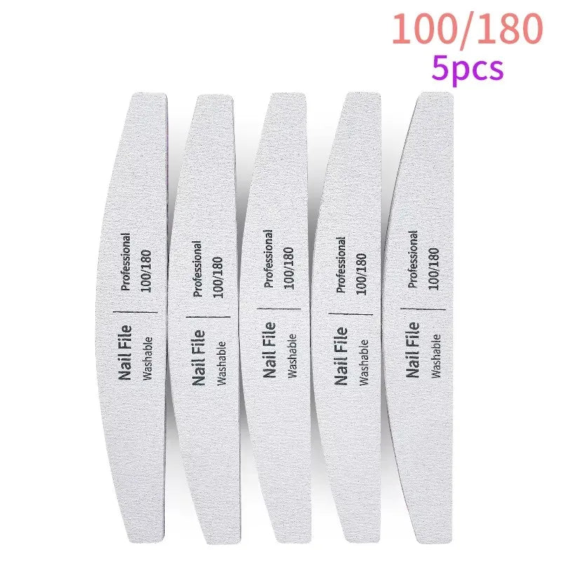 Nail File 100 to 180 Professional Tools Emery for Manicure Lime 240 Sandpaper Gel Polishing Files for Nails Buffers Set Polisher