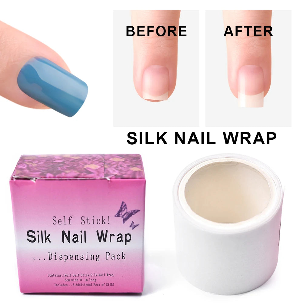 KADS Silk Fiberglass For Nail Extension Form Self Adhesive UV Gel Building Fiber French Nail Wrap Repair Reinforce Nail Tips