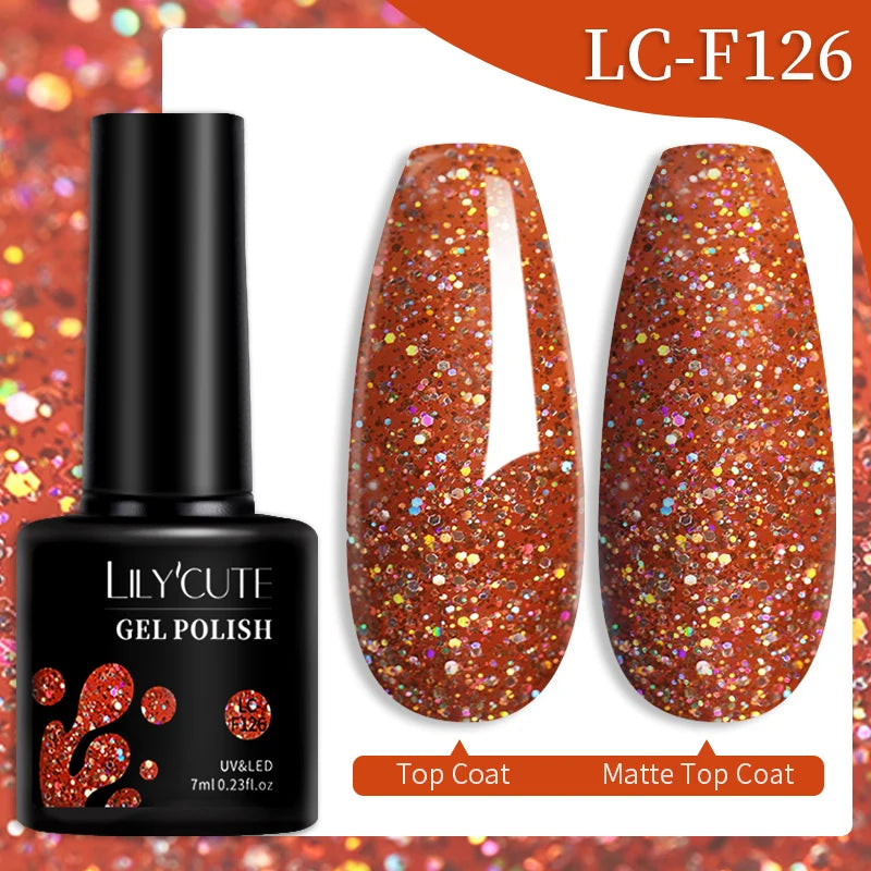 LILYCUTE Dark Brown Gel Nail Polish Autumn Winter Chocolate Wine Red Caramel Color Series For Manicure Nails Art Gel Varnish