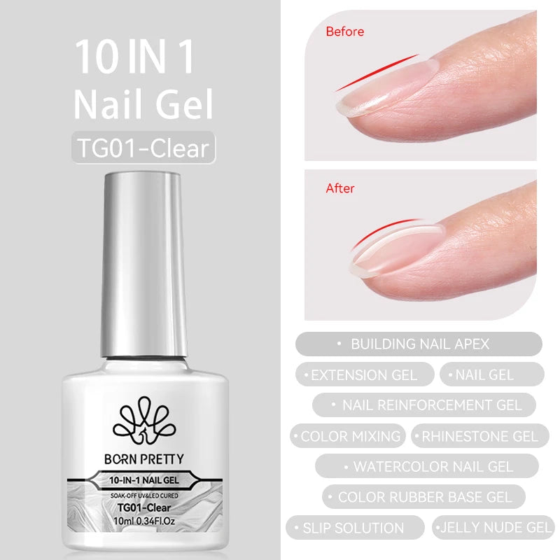 BORN PRETTY Super Top Coat and Base Gel Nail Polish for Gel Polish Semi-permanent Varnish Rubber Top Coat 10ml Nail Supplies