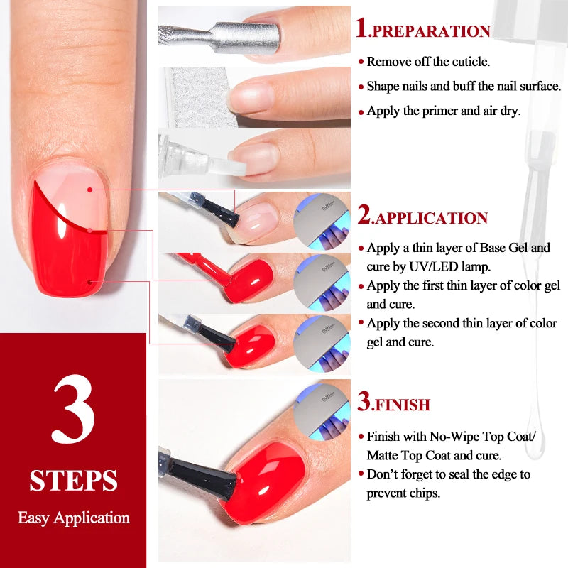 MEET ACROSS 7ml Base Top Coat Gel Polish Soak Off Semi Permanent UV Gel Nail Art Varnish Base Gel Top Coat Gel Varnish Manicure