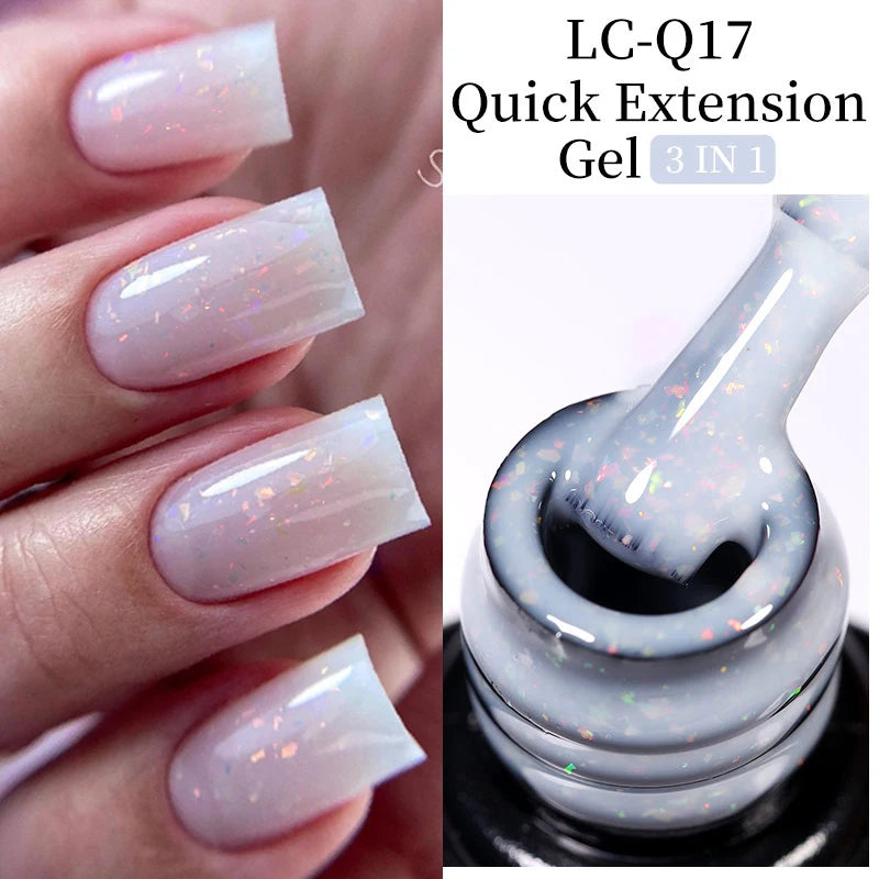 LILYCUTE 7ML Quick Extension Nail Gel Vernis Semi Permanent Acrylic Crystal White Clear Nude Gel Nail Polish UV Construction Gel