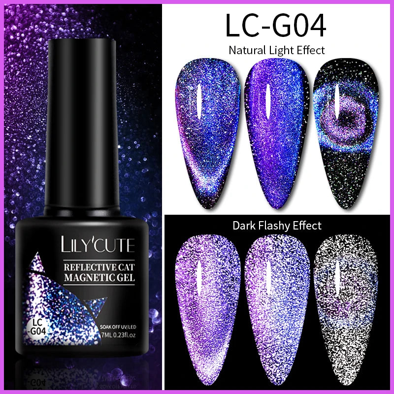 LILYCUTE 5ML Reflective Glitter Liner Gel Polish Nail Art Champagne Sparkling Lines Painting Gel Semi Permanent UV French Nails