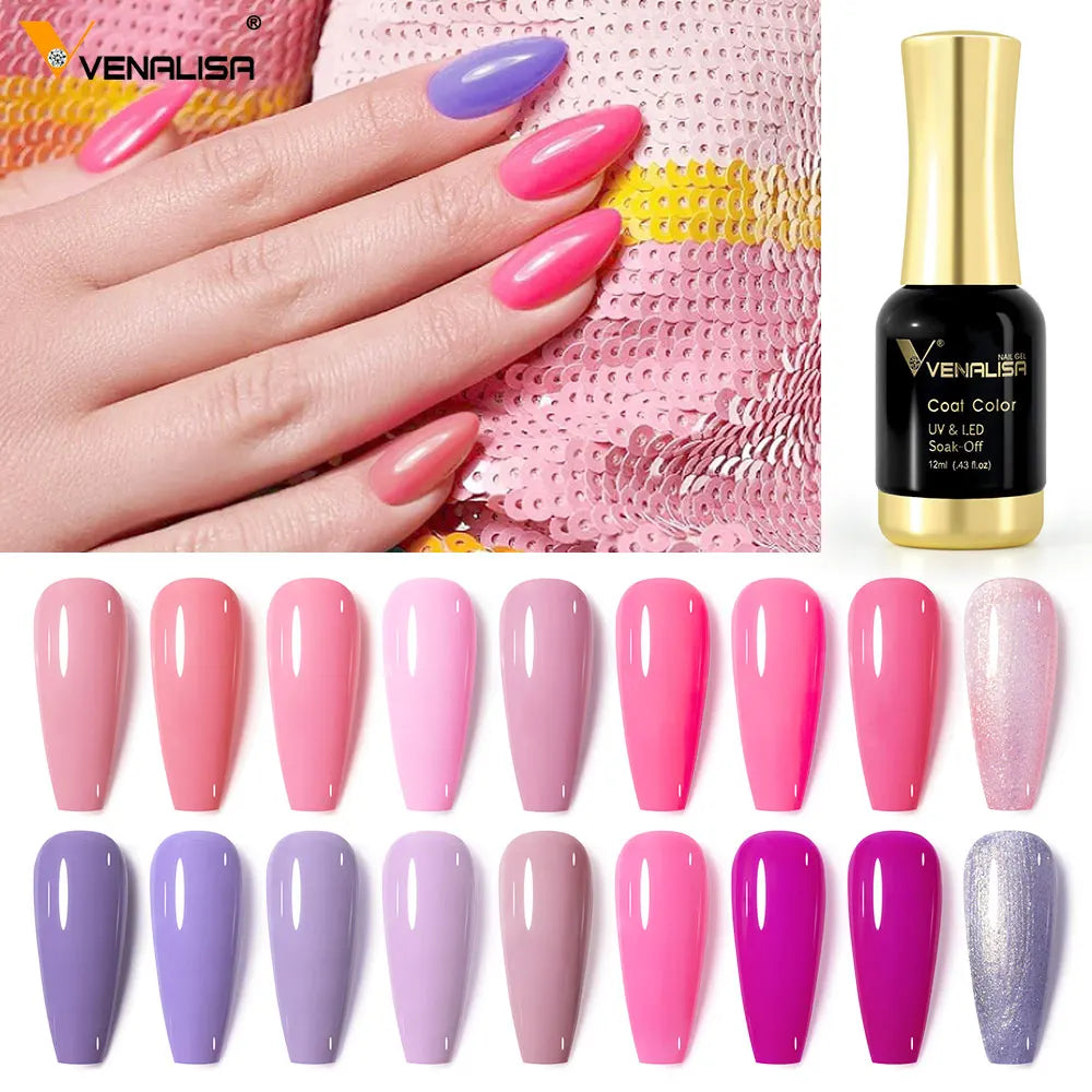 Venalisa Tempered Top Coat Nail Paint Gel 111 Colors Platinum Gel Polish Nail Soak Off UV LED Gel Polish Nail Lacquer Varnishes