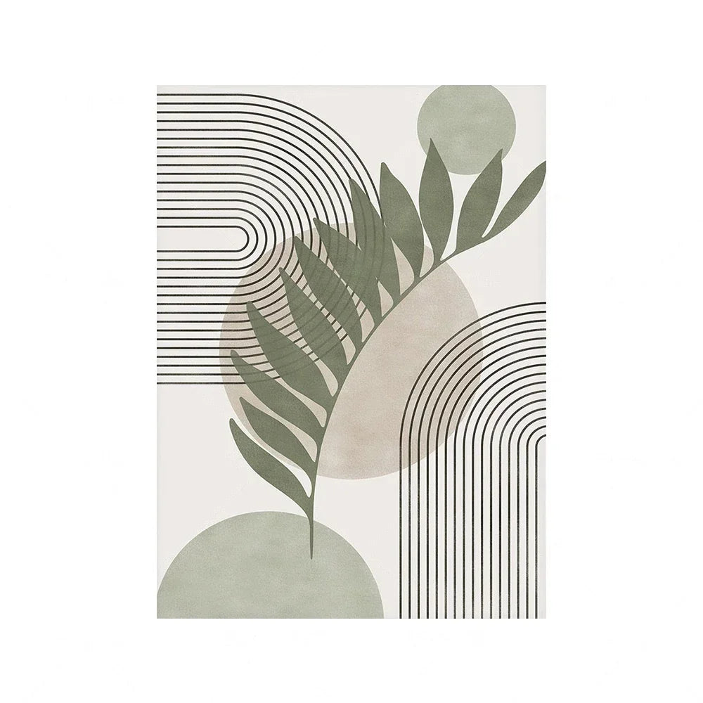 Nordic Sage Green Botanical Posters Prints Pictures Abstract Geometric Wall Art Canvas Painting