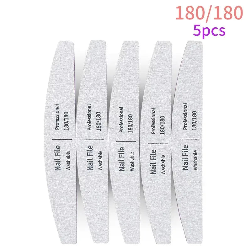 Nail File 100 to 180 Professional Tools Emery for Manicure Lime 240 Sandpaper Gel Polishing Files for Nails Buffers Set Polisher