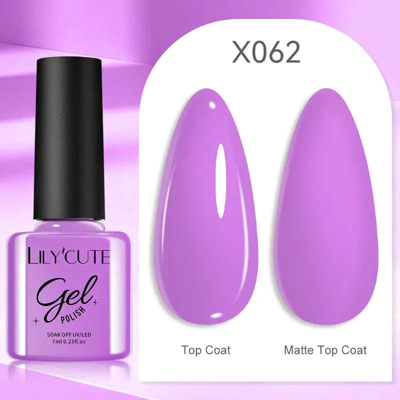 LILYCUTE 7ml Gold Sparkling Glitter Gel Nail Polish Semi Permanent UV Gel Soak off UV LED Nail Gel Varnish For Nail Manicure DIY