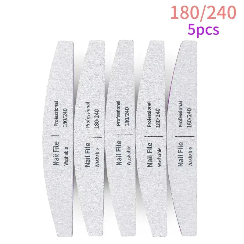 Nail File 100 to 180 Professional Tools Emery for Manicure Lime 240 Sandpaper Gel Polishing Files for Nails Buffers Set Polisher