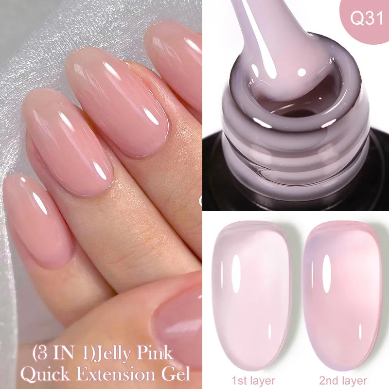 LILYCUTE 7ML Quick Extension Nail Gel Vernis Semi Permanent Acrylic Crystal White Clear Nude Gel Nail Polish UV Construction Gel