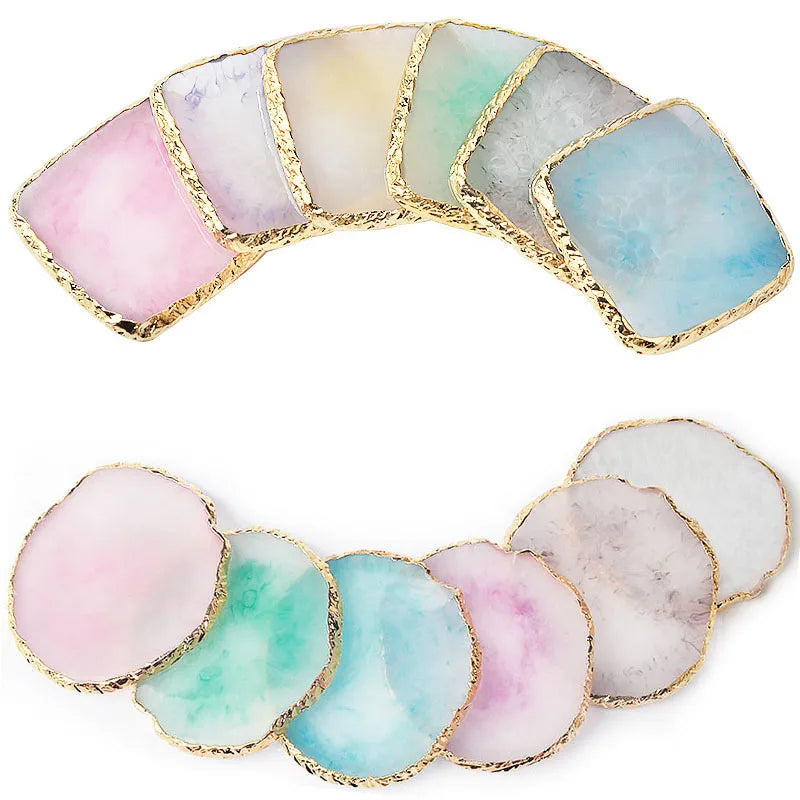 1PC Round Resin Agate Stone Nail Art Palette