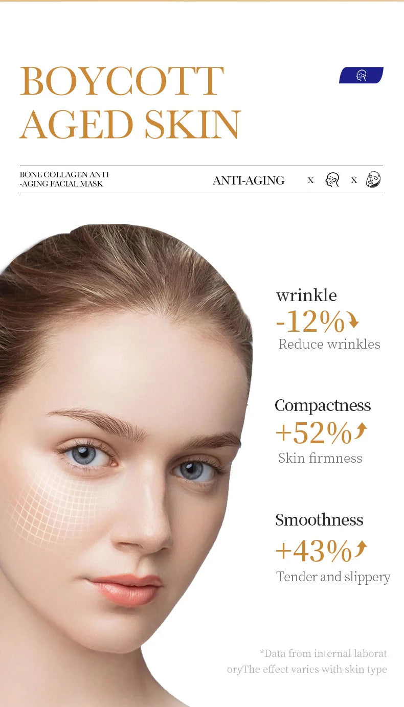 10 pcs Anti-wrinkle Collagen Face Mask.