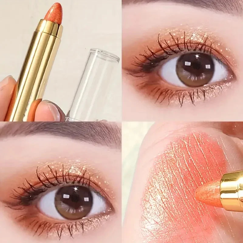 Double-sided Eyeshadow Stick - Highlighter & Brightening Pen with Pearly Glitter & Matte Finish