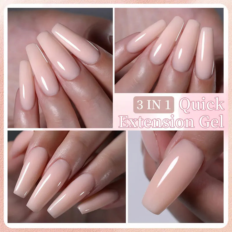 LILYCUTE 7ML Quick Extension Nail Gel Vernis Semi Permanent Acrylic Crystal White Clear Nude Gel Nail Polish UV Construction Gel