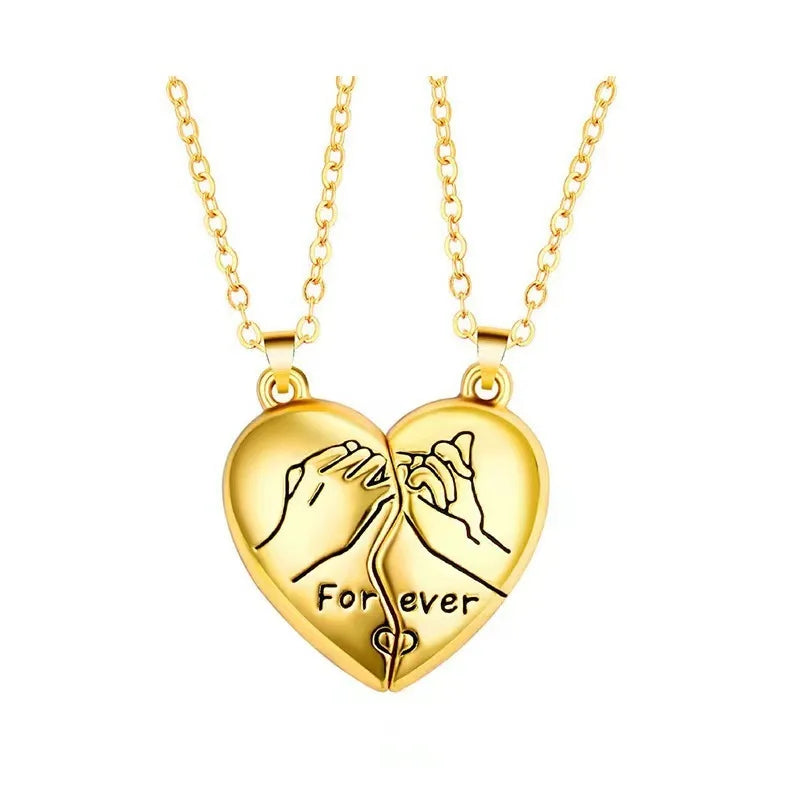 Chidinma Couple Pendant Necklace Electro cardiogram, Magnetic Heart