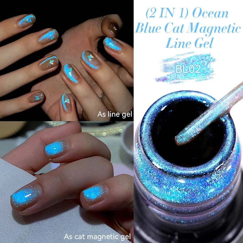 LILYCUTE 5ML Reflective Glitter Liner Gel Polish Nail Art Champagne Sparkling Lines Painting Gel Semi Permanent UV French Nails