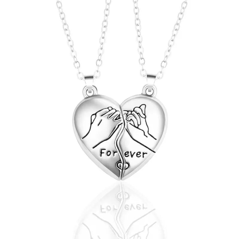 Chidinma Couple Pendant Necklace Electro cardiogram, Magnetic Heart