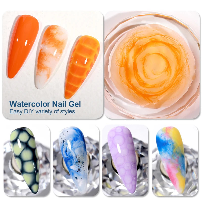 AS Clear Blooming Gel Polish 15ml UV LED Soak Off Nail Art Polish for Spreading Effect Marble Gel Paint Varnish Top Base Coat