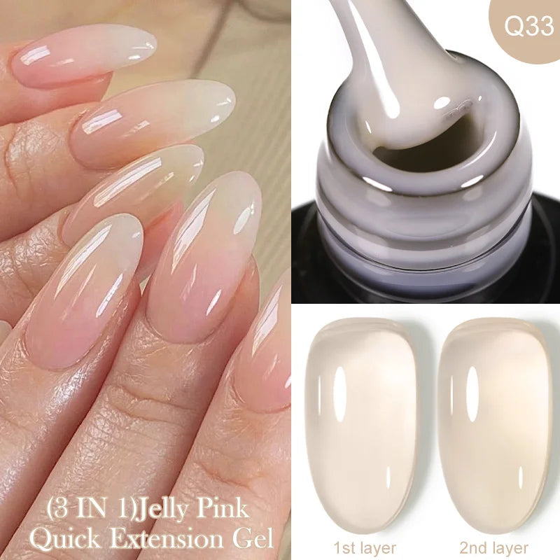 LILYCUTE 7ML Quick Extension Nail Gel Vernis Semi Permanent Acrylic Crystal White Clear Nude Gel Nail Polish UV Construction Gel