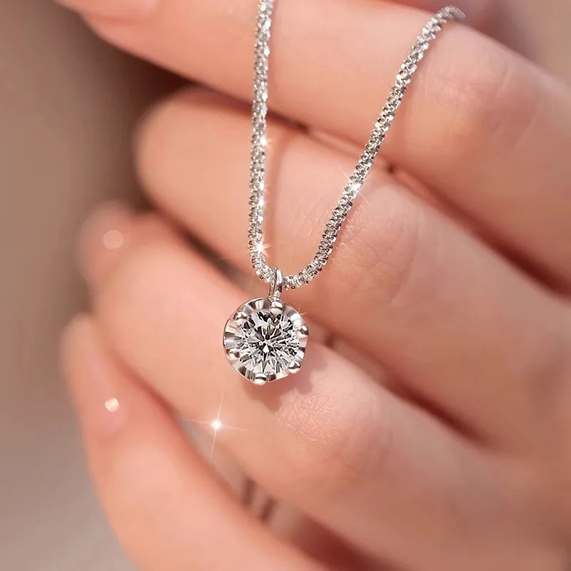 Ninetta 1-2ct Super Sparkling Moissanite Diamond Pendant Necklaces