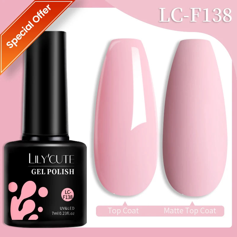 LILYCUTE 7ML Colorful Gel Nail Polish 129 Colors Long Lasting For Manicure Semi Permanent Base Top Coat Nail Art UV Gel Varnish