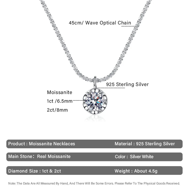 Ninetta 1-2ct Super Sparkling Moissanite Diamond Pendant Necklaces