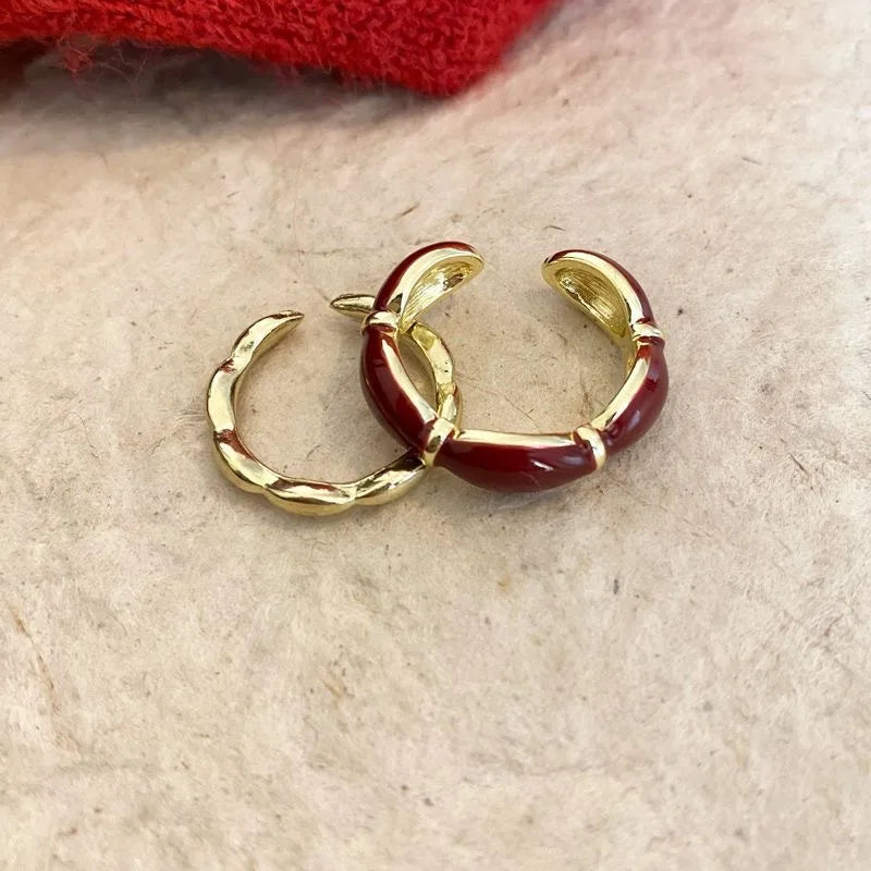 Kenna Vintage Red Drop Glazed Rings