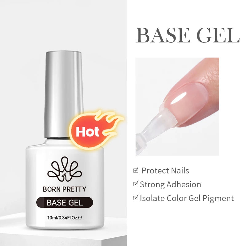 BORN PRETTY Super Top Coat and Base Gel Nail Polish for Gel Polish Semi-permanent Varnish Rubber Top Coat 10ml Nail Supplies