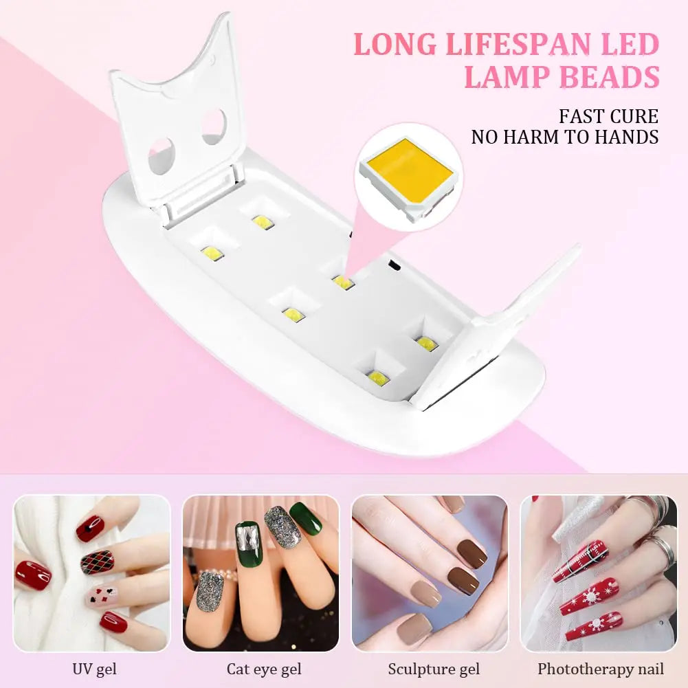 LULAA Mini UV LED Nail Lamp Professional 60s/120s LED Gel Nail Dryer with USB Curing Lamp Nail Art Tool Accessory