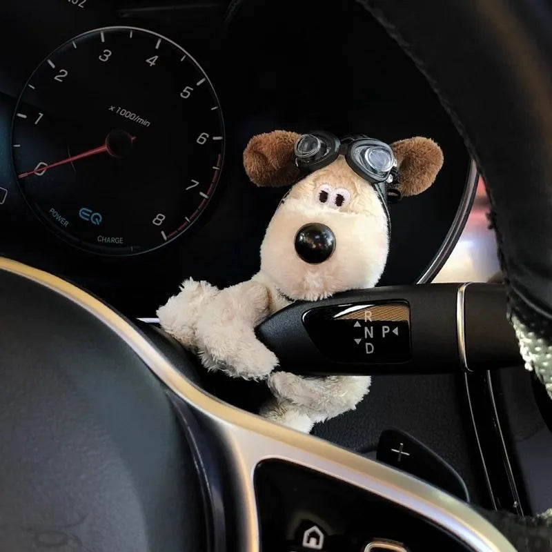 Plush Puppy Clutch Decoration Car Wiper Turn Signal Switch Decoration Cute Dog Car Wiper Doll Interior Accessories