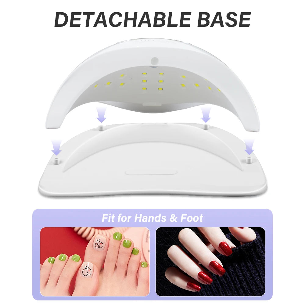 UV LED Nail Lamp for Gel Nails Fast Curing Dryer with 45 LEDS 4 Timers Professional UV Light for Home Salon Manicure Nail Art