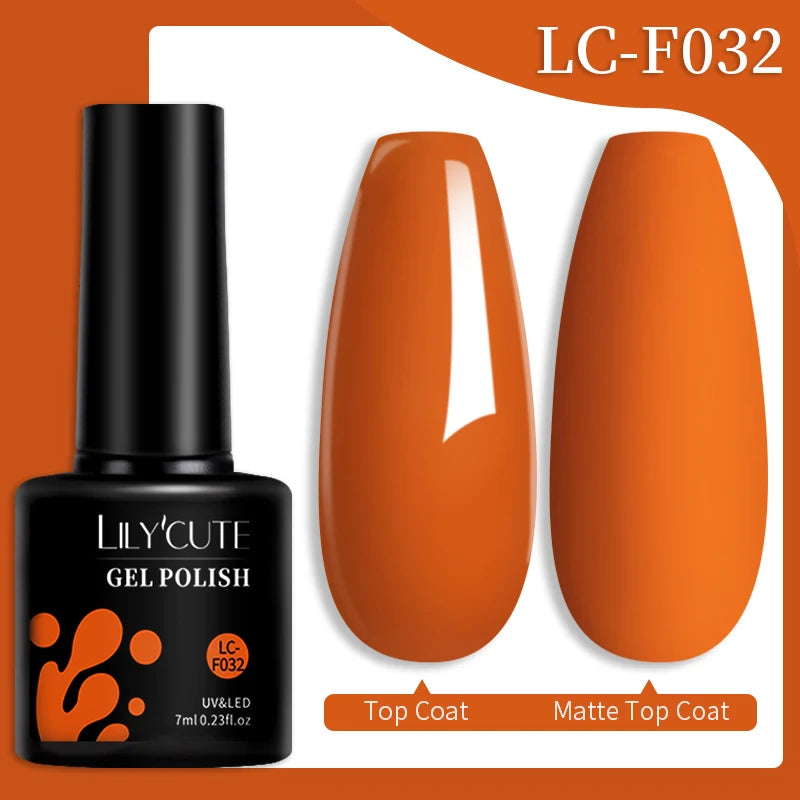 LILYCUTE Dark Brown Gel Nail Polish Autumn Winter Chocolate Wine Red Caramel Color Series For Manicure Nails Art Gel Varnish