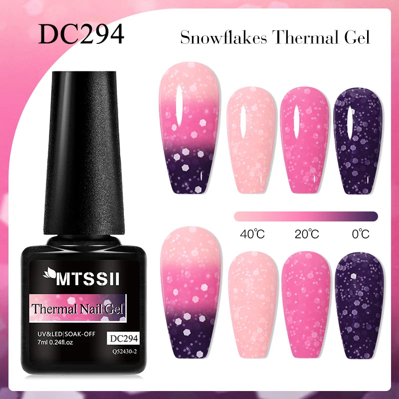 7ml Snowflake Gel Nail Polish UV LED Semi Permanent Milky White Pink Glitter Snow Sequins Gel Nails Art Design Varnish Manicure